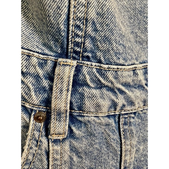 Zara Strapless Pleated Denim Mini Dress Women's Size Medium Light Wash - Picture 4 of 8